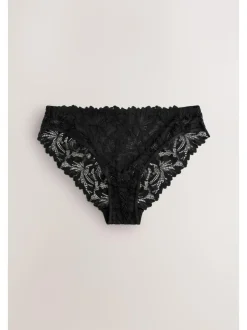 Next Black High Leg Ultimate Comfort Lace Knickers 7 Pack Hot