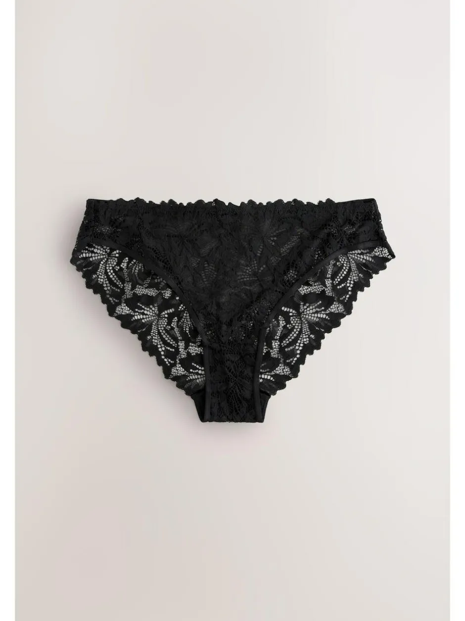 Next Black High Leg Ultimate Comfort Lace Knickers 7 Pack Hot