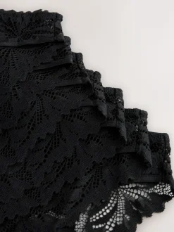 Next Black High Leg Ultimate Comfort Lace Knickers 7 Pack Hot
