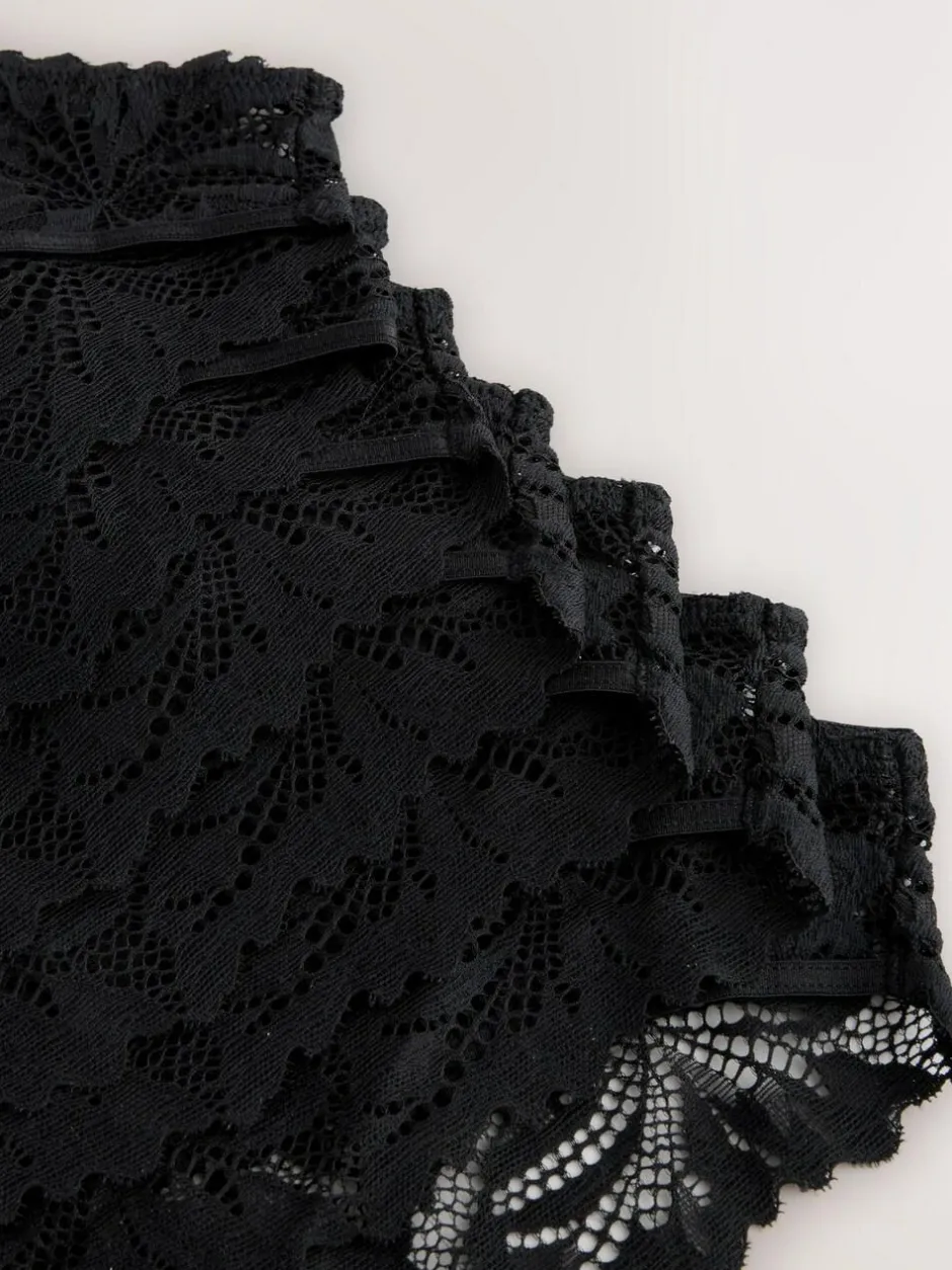 Next Black High Leg Ultimate Comfort Lace Knickers 7 Pack Hot