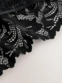 Next Black High Leg Ultimate Comfort Lace Knickers 7 Pack Hot