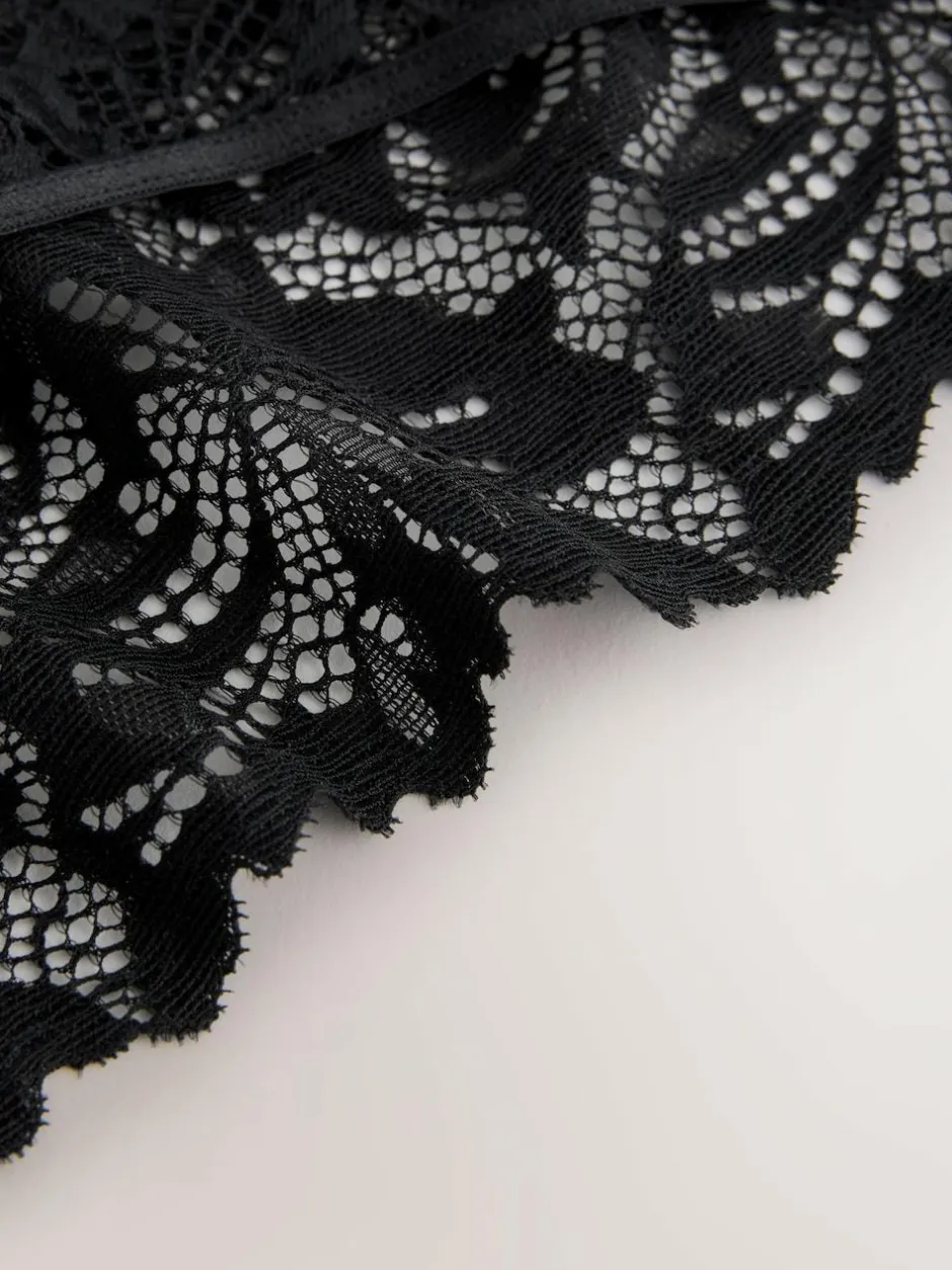 Next Black High Leg Ultimate Comfort Lace Knickers 7 Pack Hot