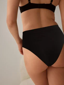 Next High Rise High Leg No VPL Tummy Control Shaping Knickers Black Clearance