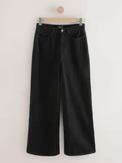 Next High Rise Palazzo Wide Leg Jeans Black Sale