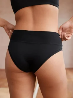 Next High Waist High Leg Ultimate Comfort Knickers 2 Pack Black Hot