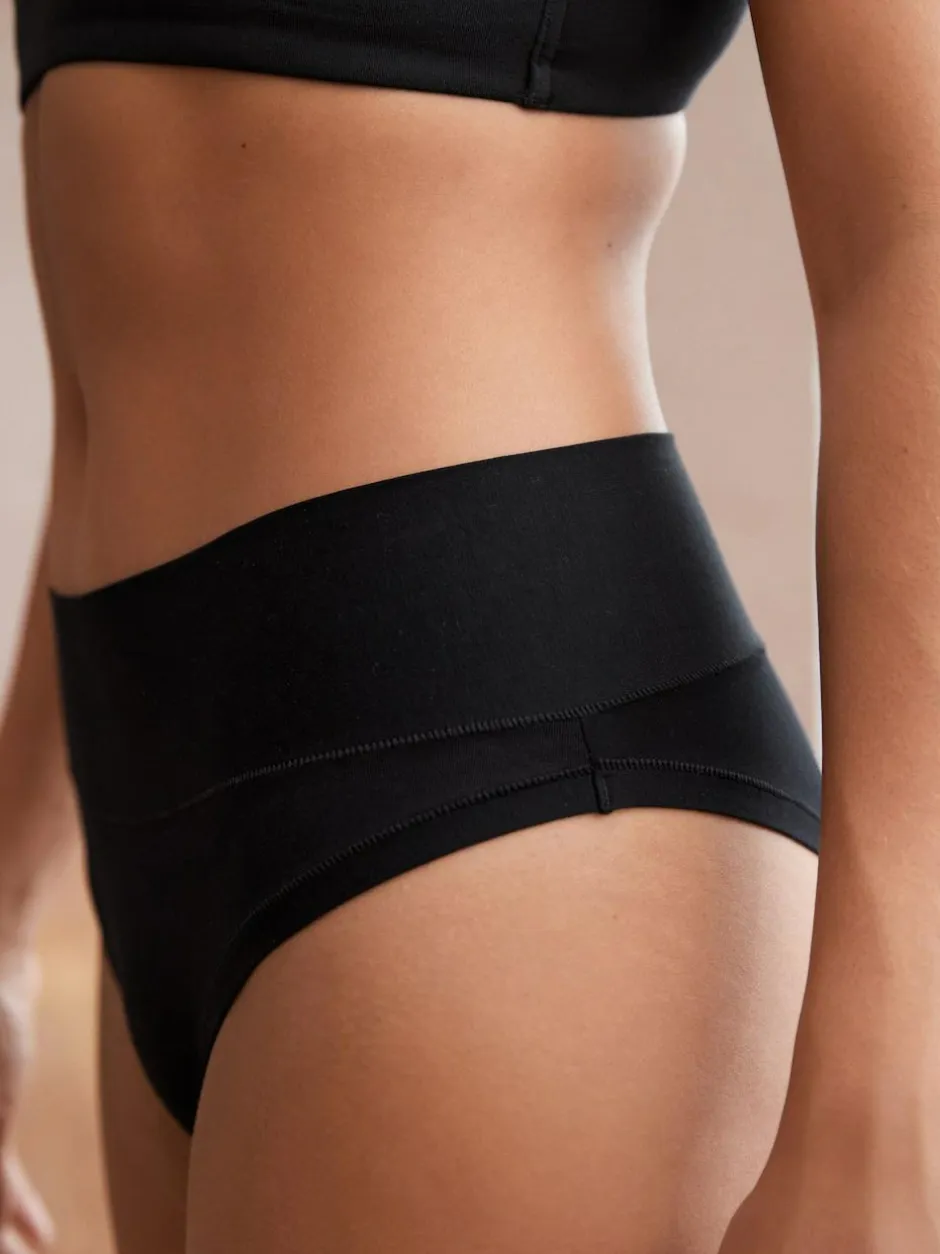 Next High Waist High Leg Ultimate Comfort Knickers 2 Pack Black Hot