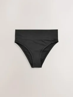 Next High Waist High Leg Ultimate Comfort Knickers 2 Pack Black Hot