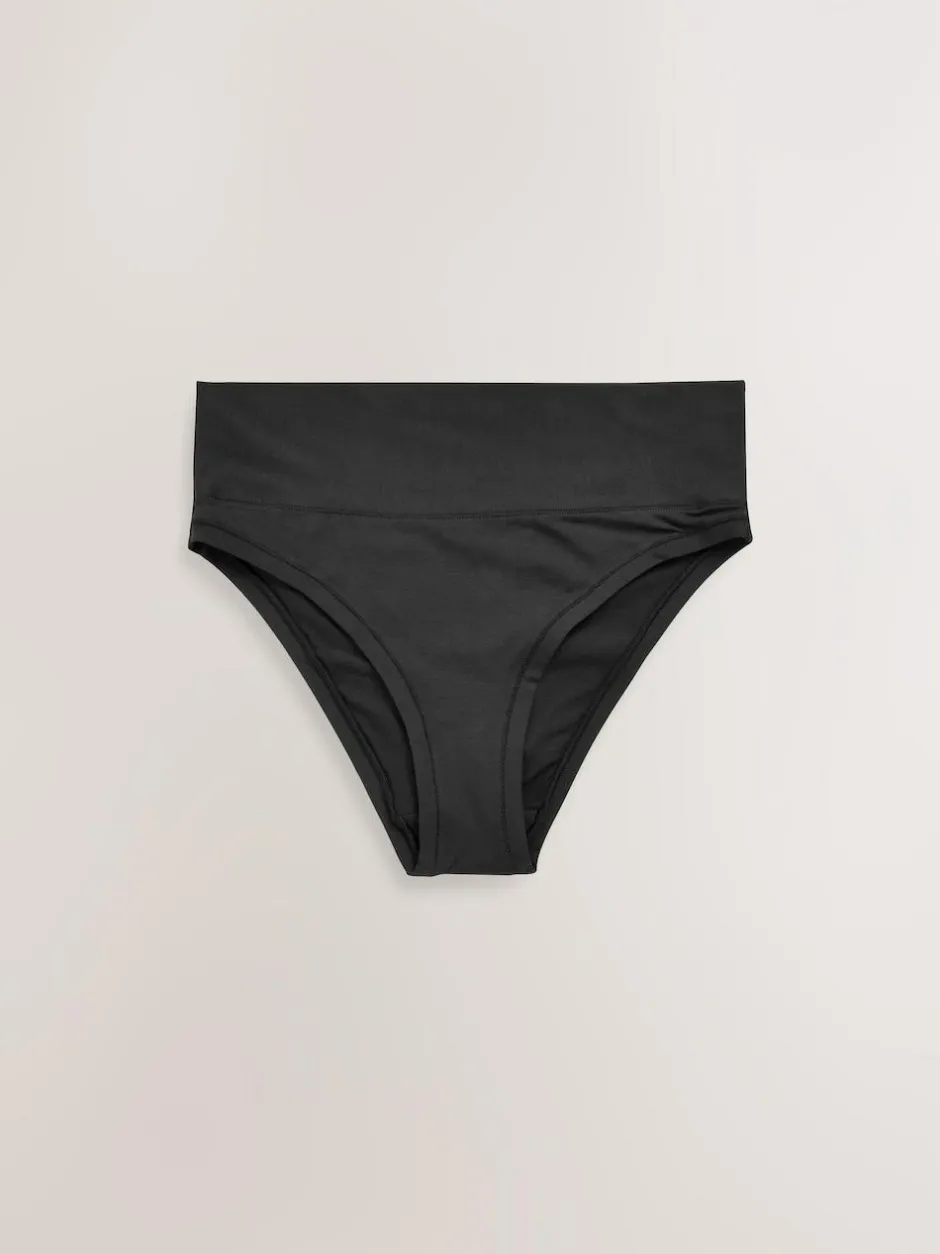 Next High Waist High Leg Ultimate Comfort Knickers 2 Pack Black Hot