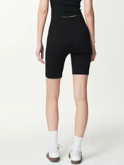 Next Black High Waist Ribbed Cycling Shorts Sale
