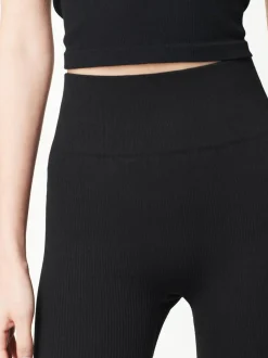 Next Black High Waist Ribbed Cycling Shorts Sale