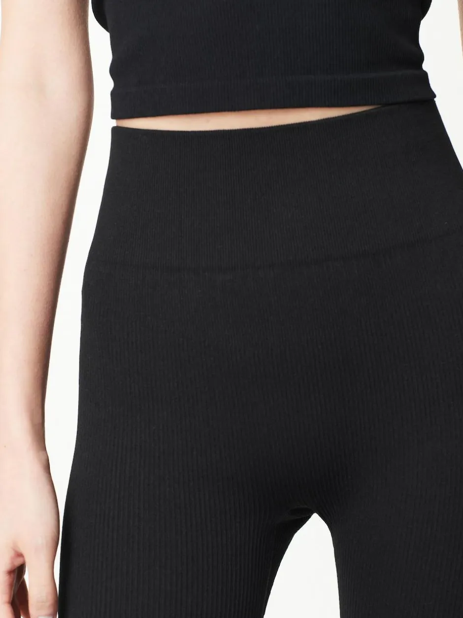 Next Black High Waist Ribbed Cycling Shorts Sale