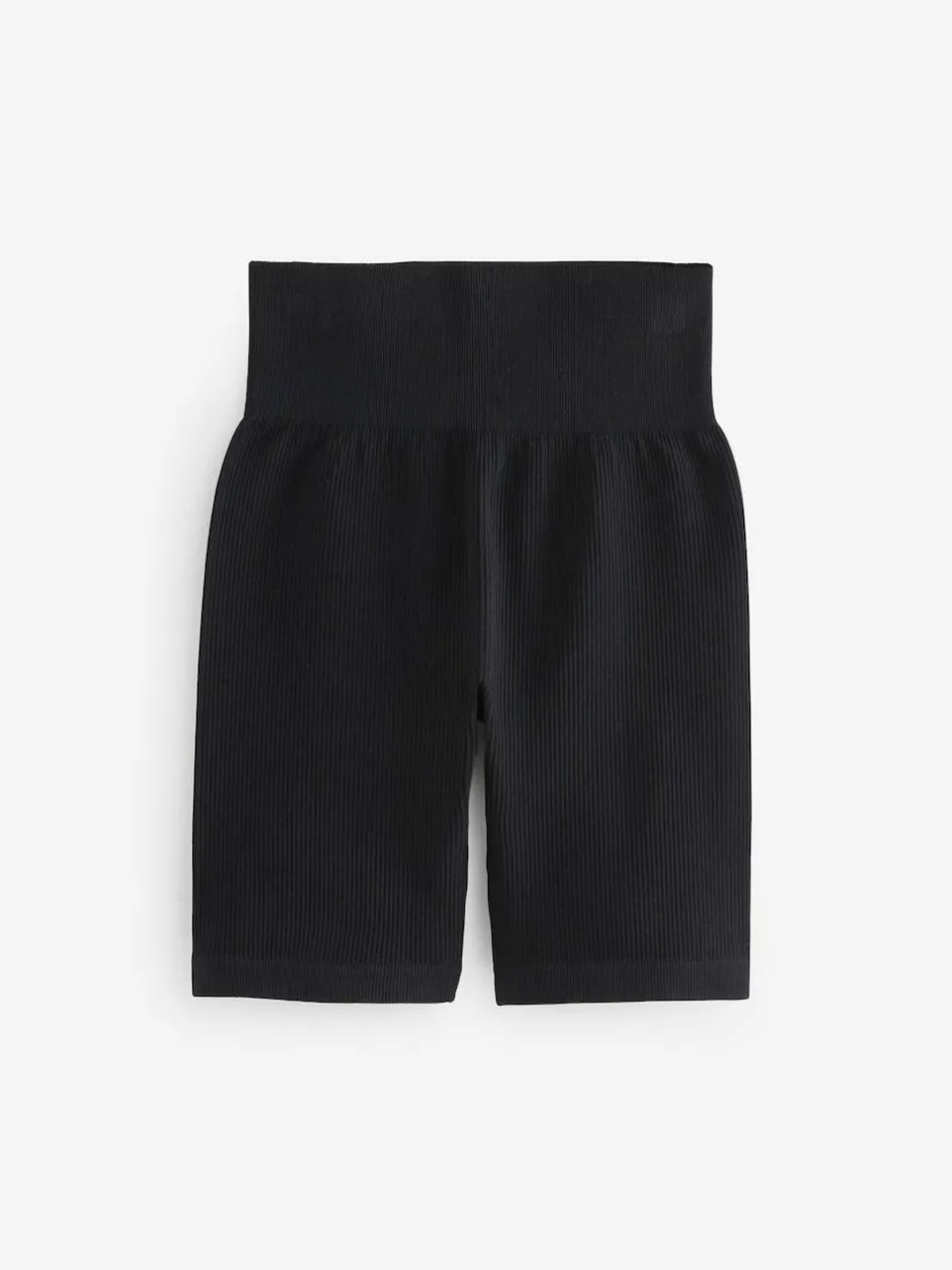 Next Black High Waist Ribbed Cycling Shorts Sale
