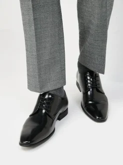 Next Black Hi-shine Derby Lace- Up Shoes New