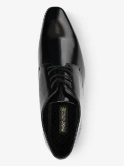 Next Black Hi-shine Derby Lace- Up Shoes New