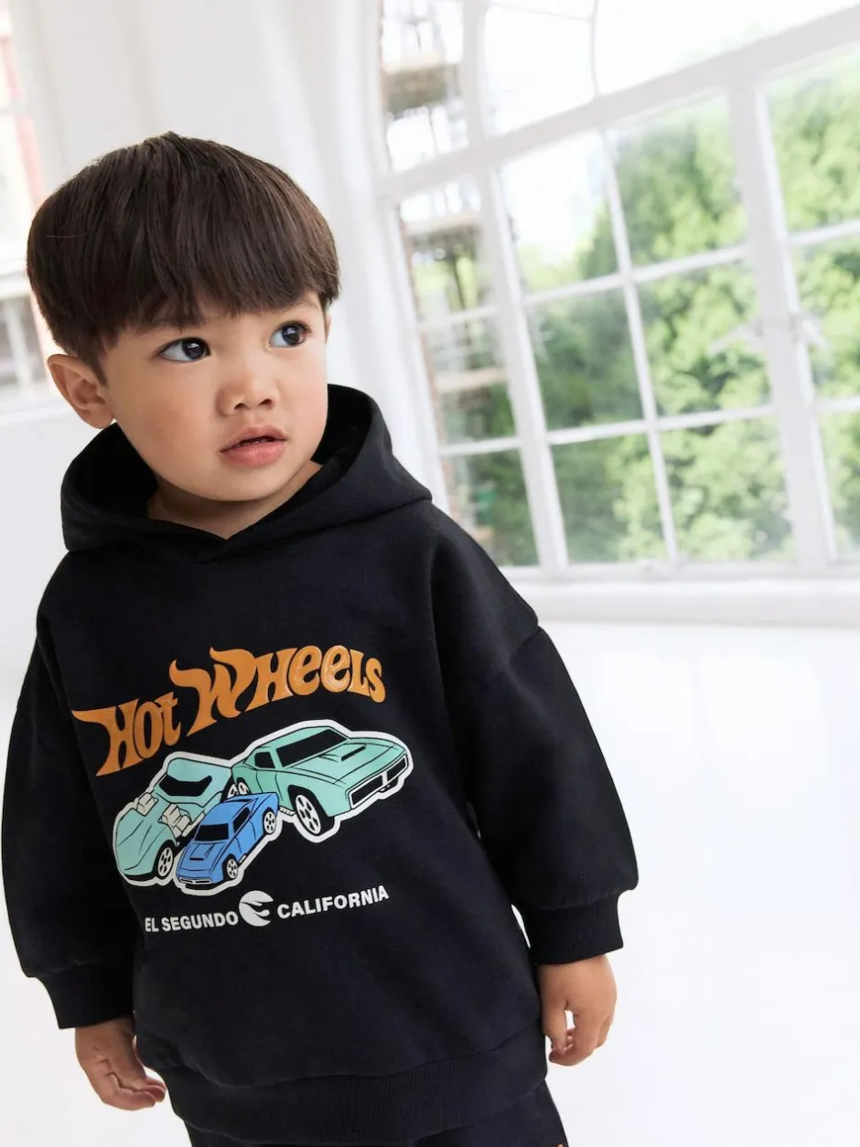 Next Black Hot Wheels Hoddie and Joggers Set (9mths-8yrs) New