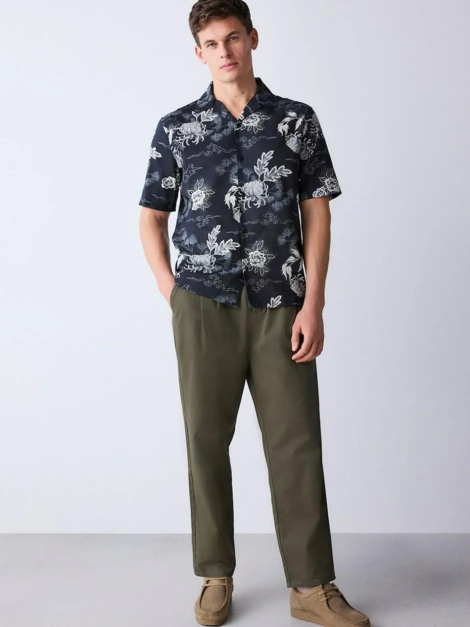 Next Black Japanese Style Print Short Sleeve Shirt Discount