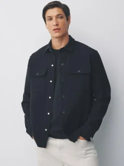 Next Black Jersey Twill Popper Shacket Best