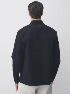 Next Black Jersey Twill Popper Shacket Best