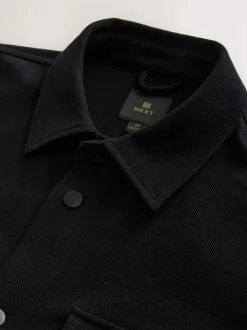 Next Black Jersey Twill Popper Shacket Best