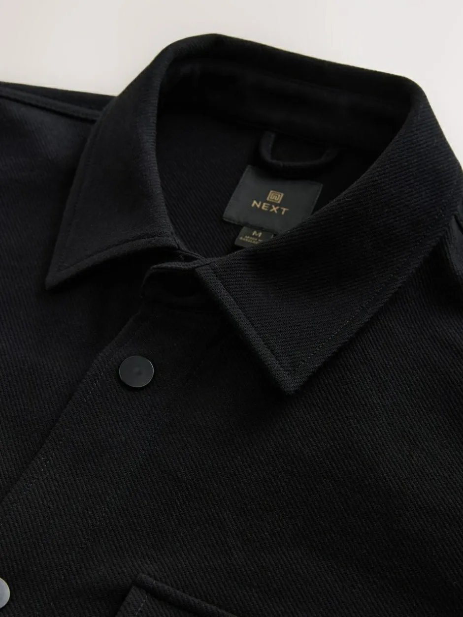 Next Black Jersey Twill Popper Shacket Best