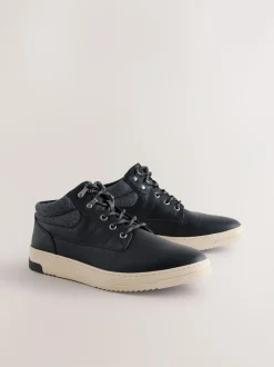 Next Knitted Collar Ankle Boots Black Sale