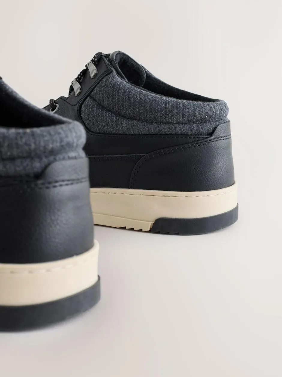 Next Knitted Collar Ankle Boots Black Sale
