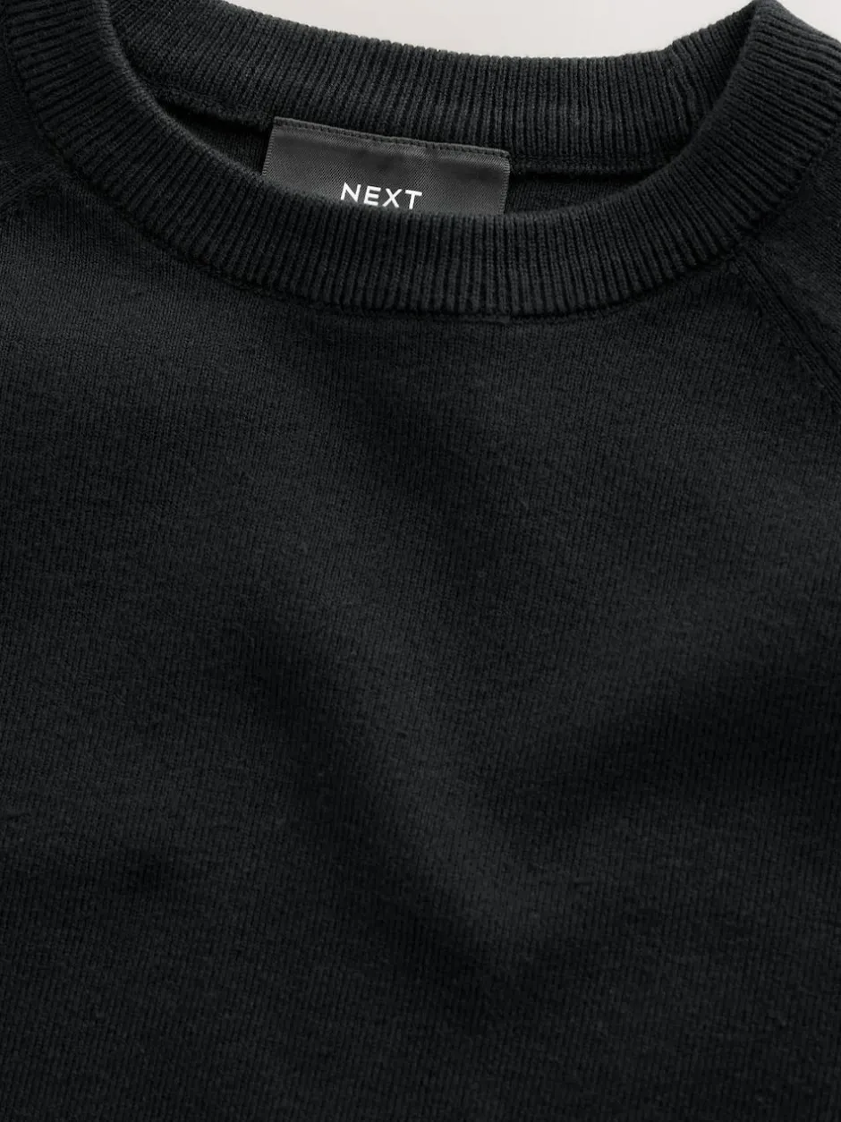 Next Knitted Crew Neck School Jumper (3-16yrs) Black New