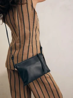 Next Leather Cross Body Bag Black Discount