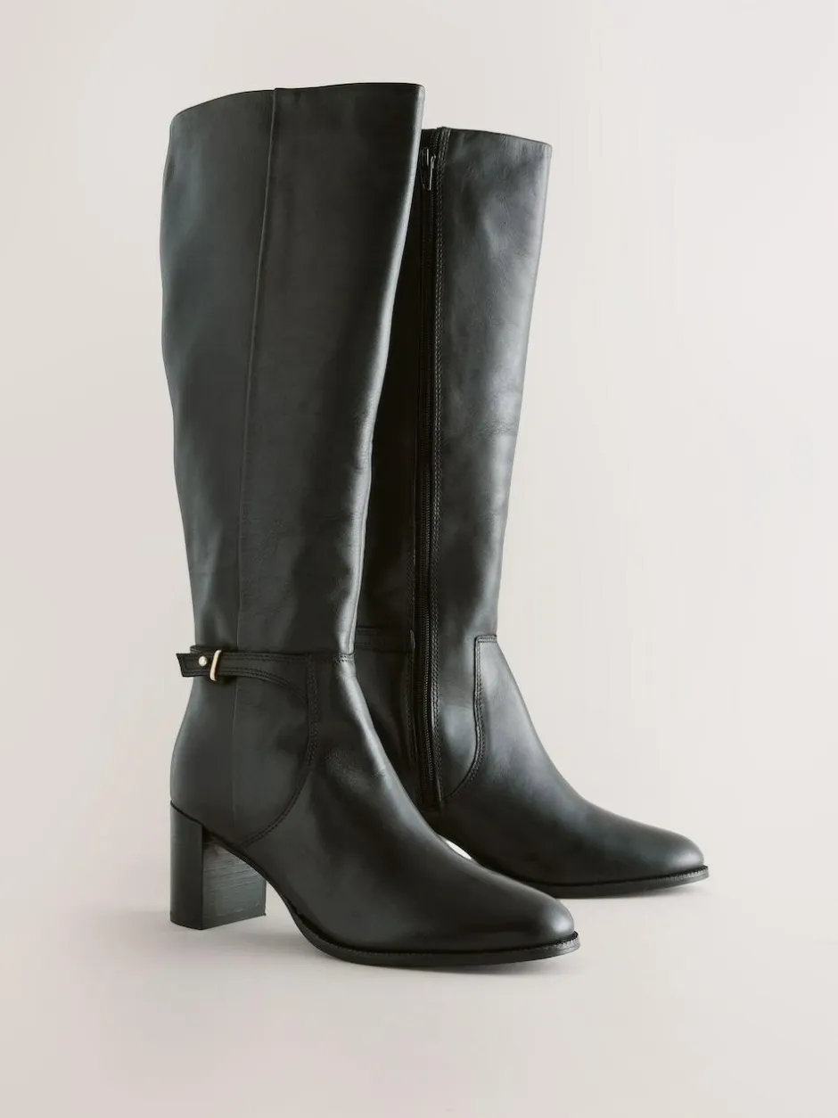 Next Forever Comfort® Hardware Trim Knee High Boots Black Leather Best