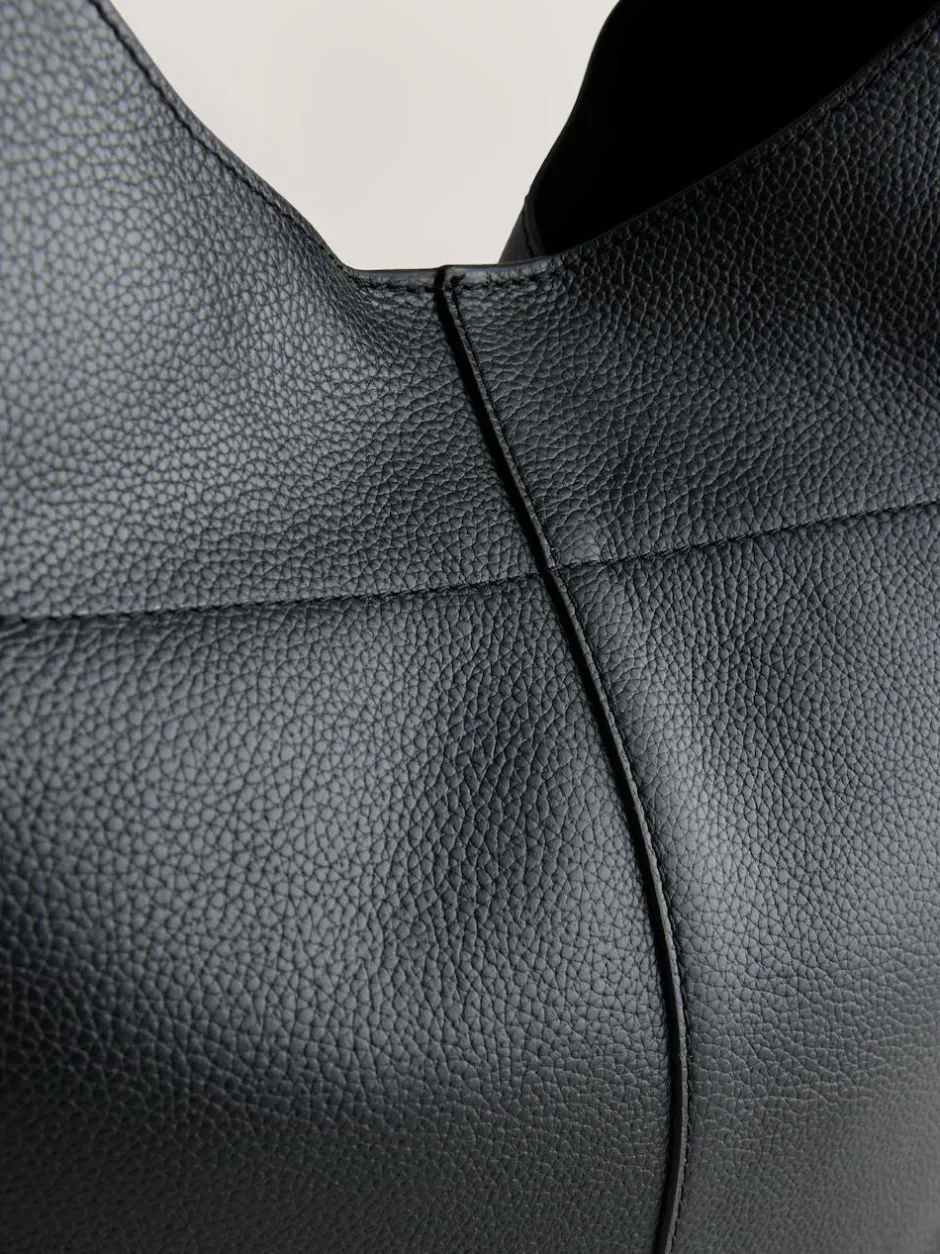 Next Slouchy Shoulder Bag Black Leather