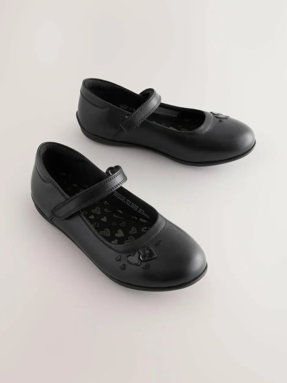 Next Black Leather Standard Fit (F) Mary Jane School Shoes Outlet