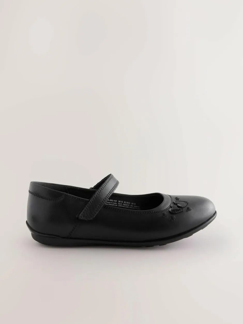 Next Black Leather Standard Fit (F) Mary Jane School Shoes Outlet