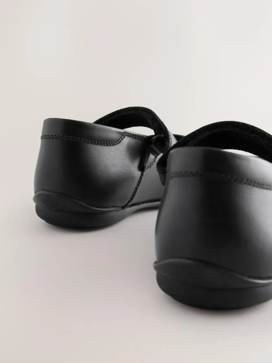 Next Black Leather Standard Fit (F) Mary Jane School Shoes Outlet