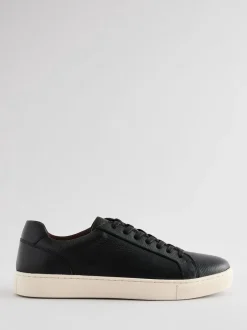 Next Leather Trainers Black