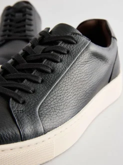 Next Leather Trainers Black