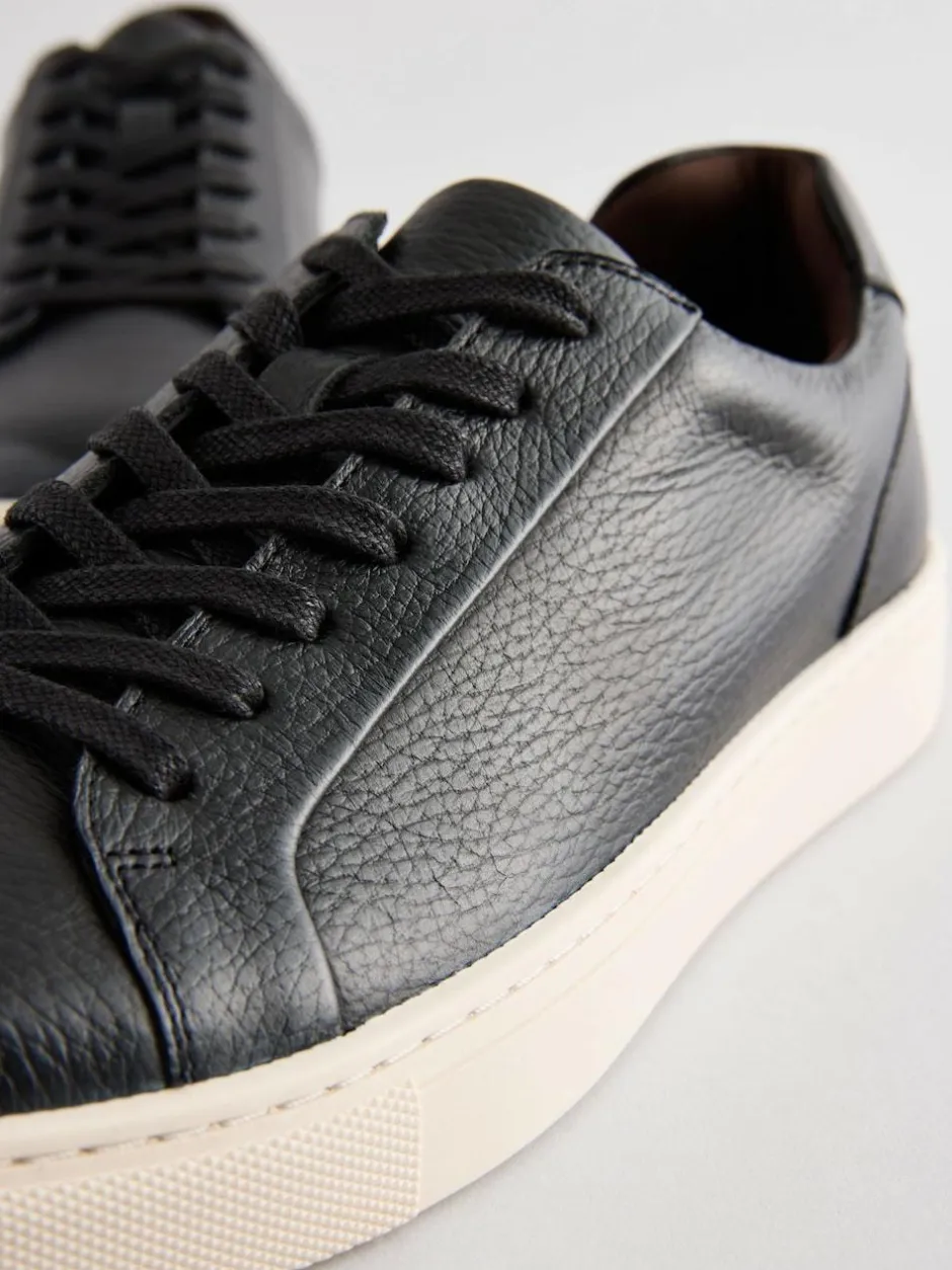 Next Leather Trainers Black