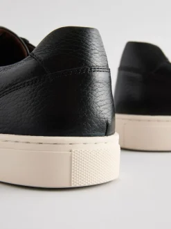 Next Leather Trainers Black