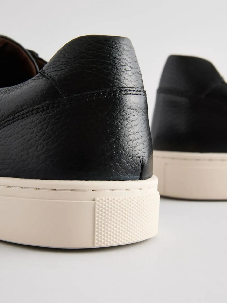 Next Leather Trainers Black