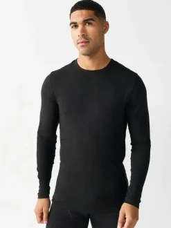 Next Black Lightweight Thermogen Long Sleeve T-Shirts 2 Pack Discount