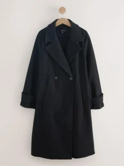 Next Long Maxi Coat Black Clearance