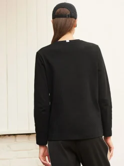 Next Black Long Sleeve Heavyweight Crew Neck T-Shirt Clearance