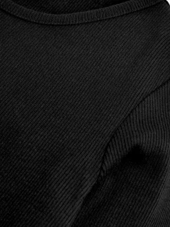 Next Black Long Sleeve Ribbed Top (3-16yrs) Sale