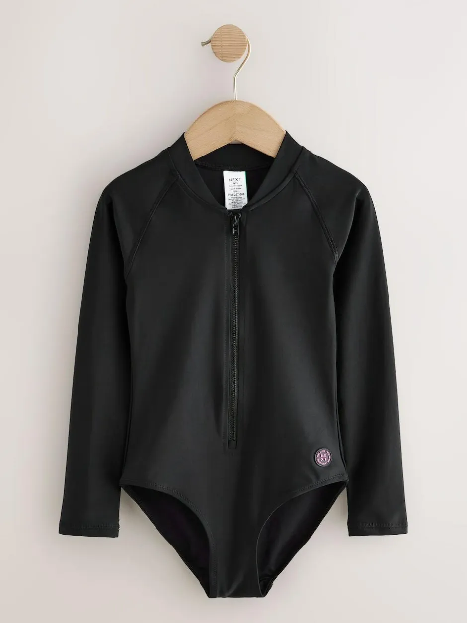 Next Black Long Sleeve Sunsafe Swimsuit (3mths-16yrs) Online