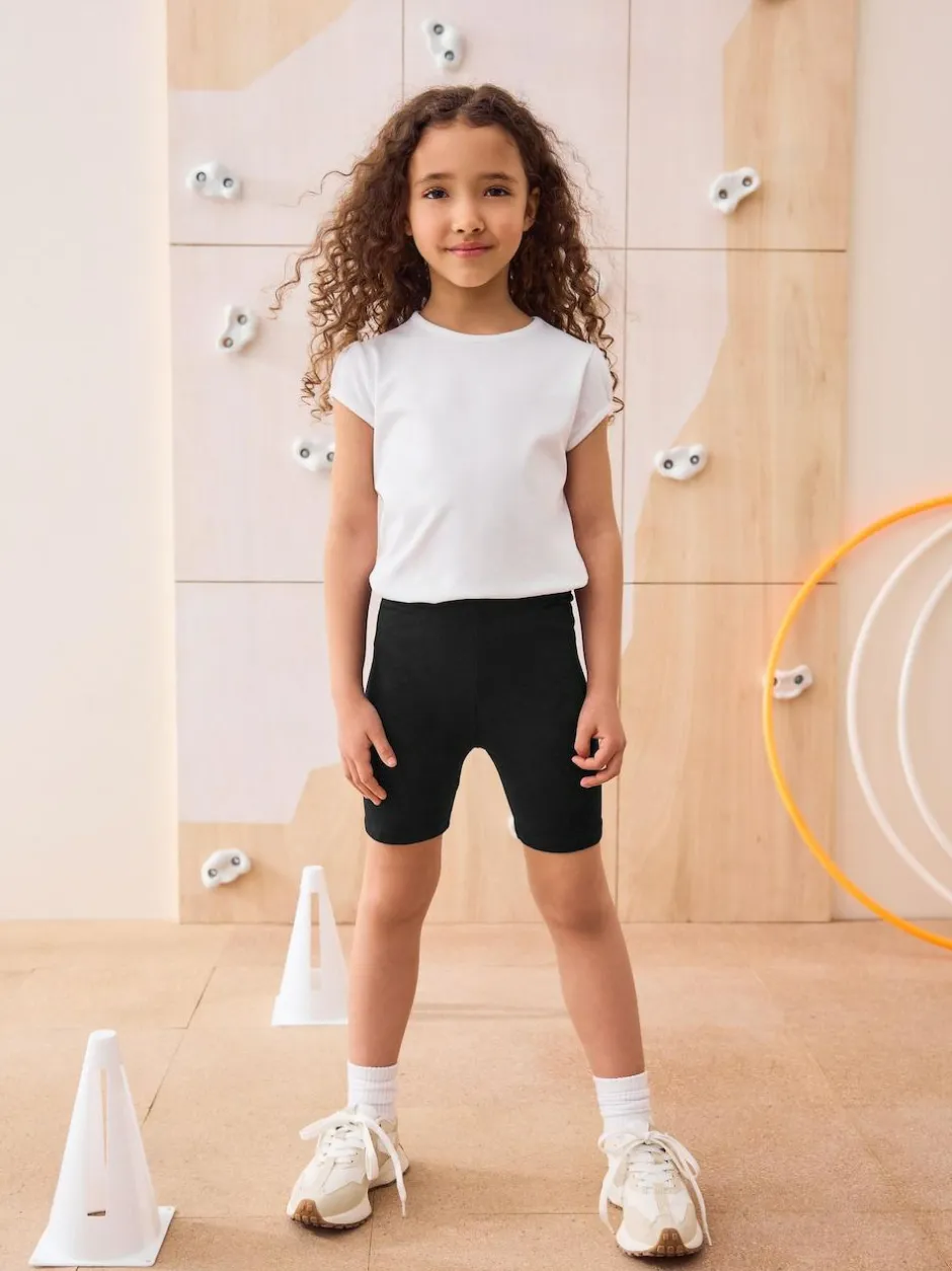 Next Longer Length 2 Pack Cotton Rich Stretch Cycle Shorts (3-16yrs) Black Sale