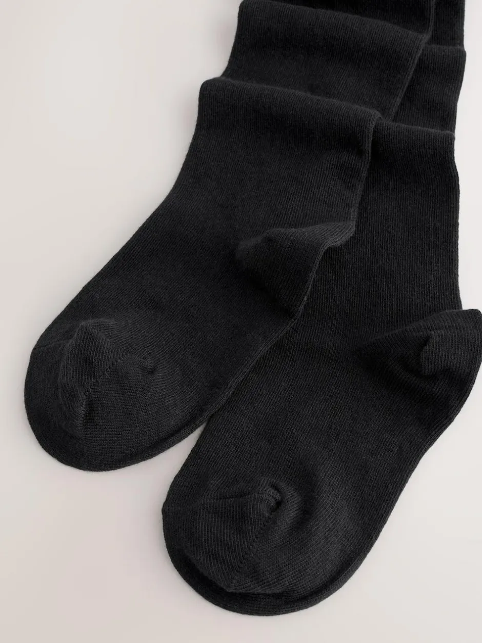 Next Longer Length Cotton Rich School Tights 3 Pack Black Outlet