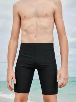 Next Longer Length Stretch Swim Shorts (3-16yrs) Black New