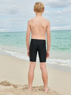 Next Longer Length Stretch Swim Shorts (3-16yrs) Black New