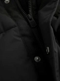 Next Black Longline Shower Resistant Padded Coat (3-17yrs) Clearance