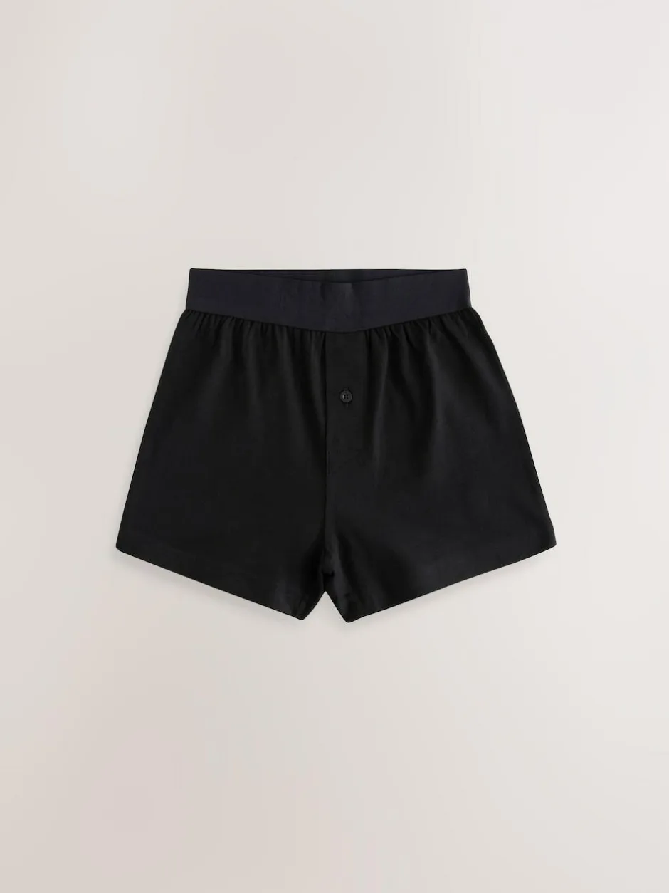 Next Loose Fit 100% Cotton Boxers 5 Pack (1.5-16yrs) Black Sale