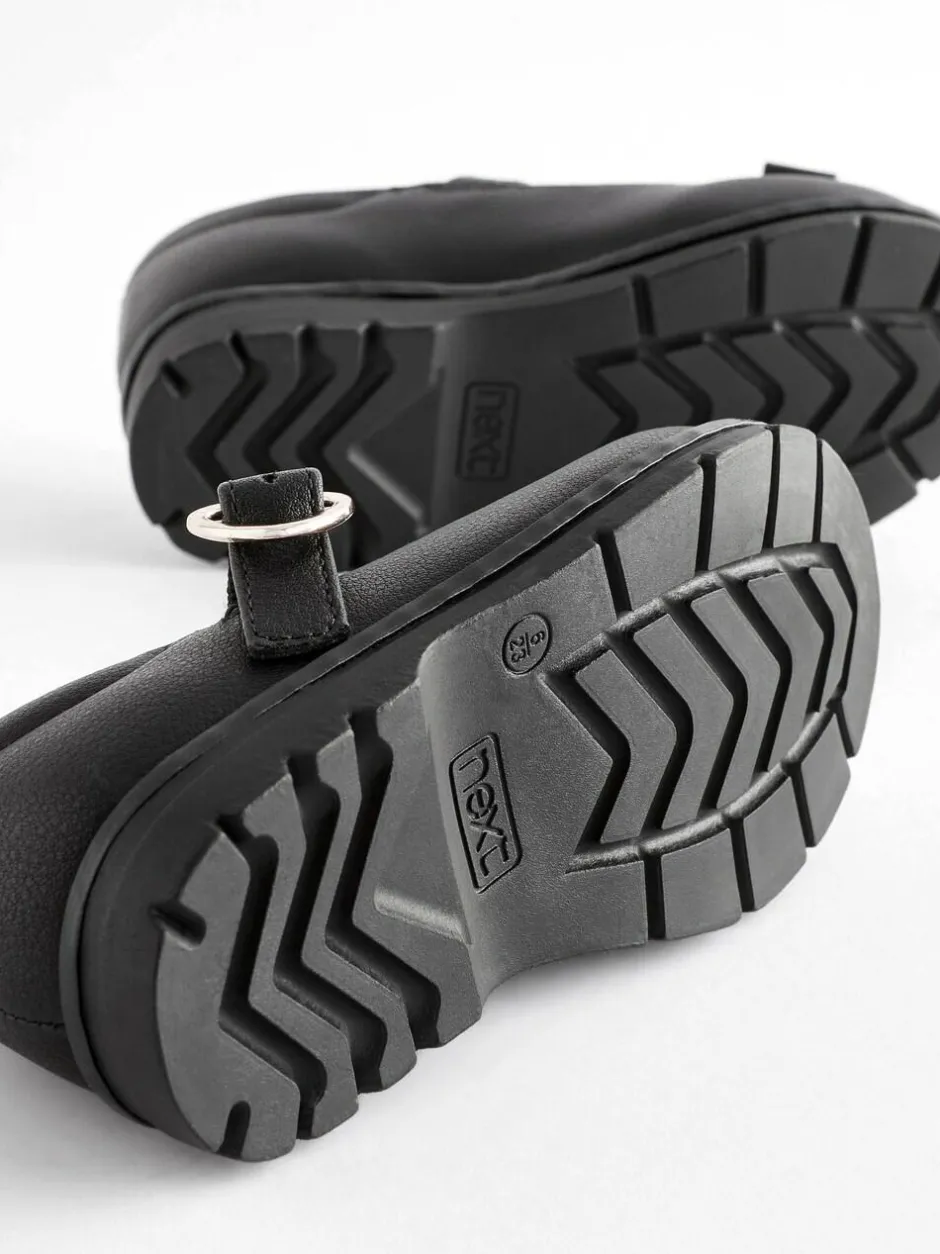Next Wide Fit (G) School Junior Bow T-Bar Shoes Black Matt Online